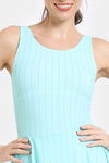 Zelocity Elastane Blended Slip-On Swimdress with Removable Pads - Aruba Blue — thumbnail 5